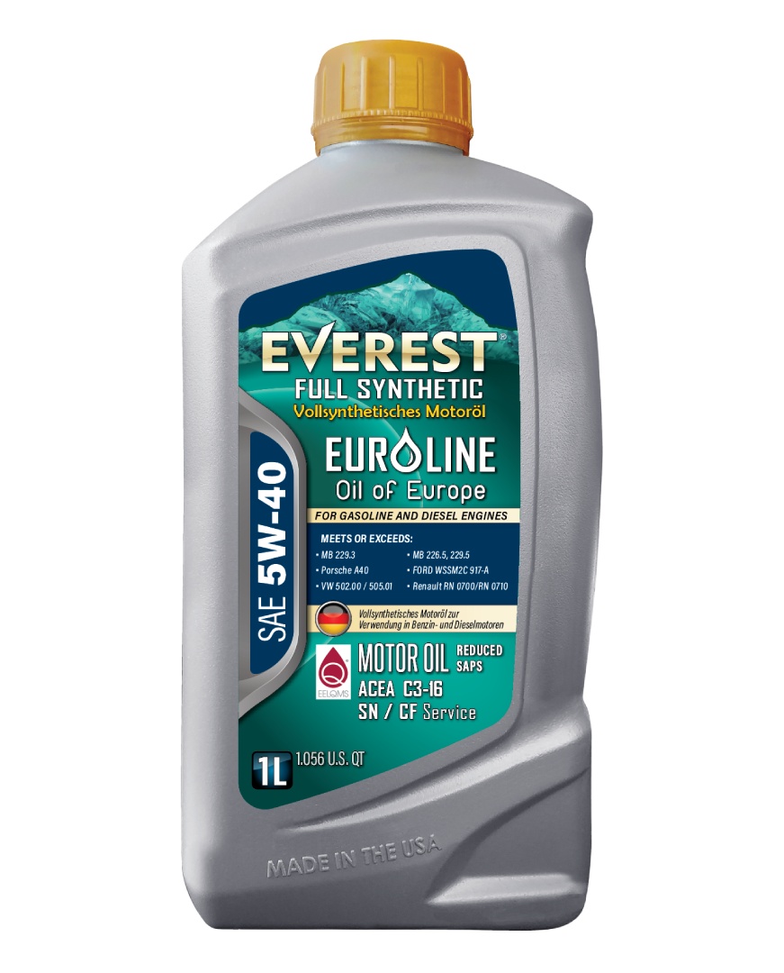 Everest Full Synthetic EuroLine SAE 5W-40 SN / CF C2-16, C3-16 Motor Oil Reduced SAPS
